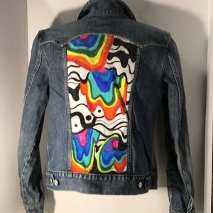 Hand painted Pop Art Gap Jean Jacket